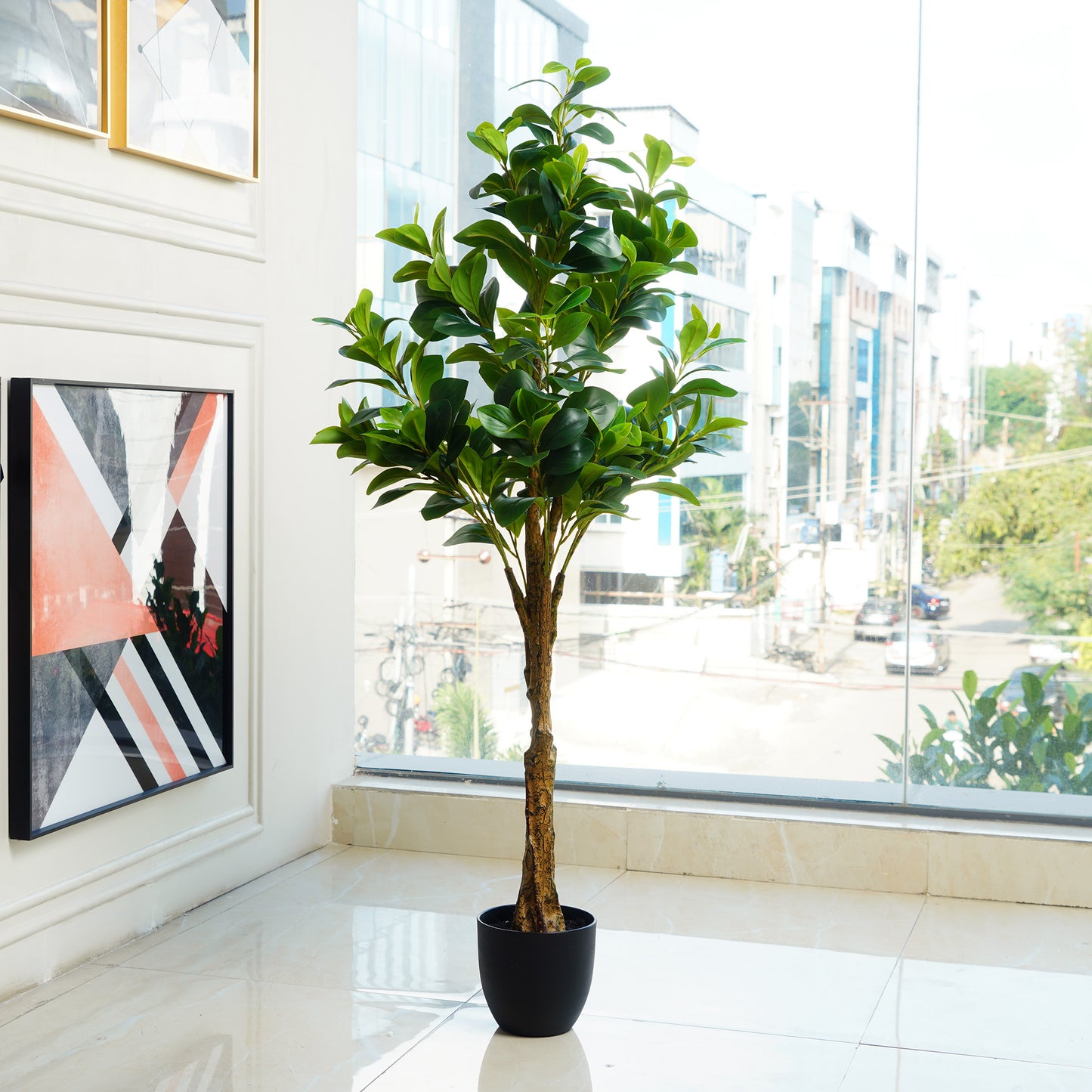 Artificial Trees/Plants Peaceful Retreat ~ 5 Feet Tall Artificial Peperomia Plant