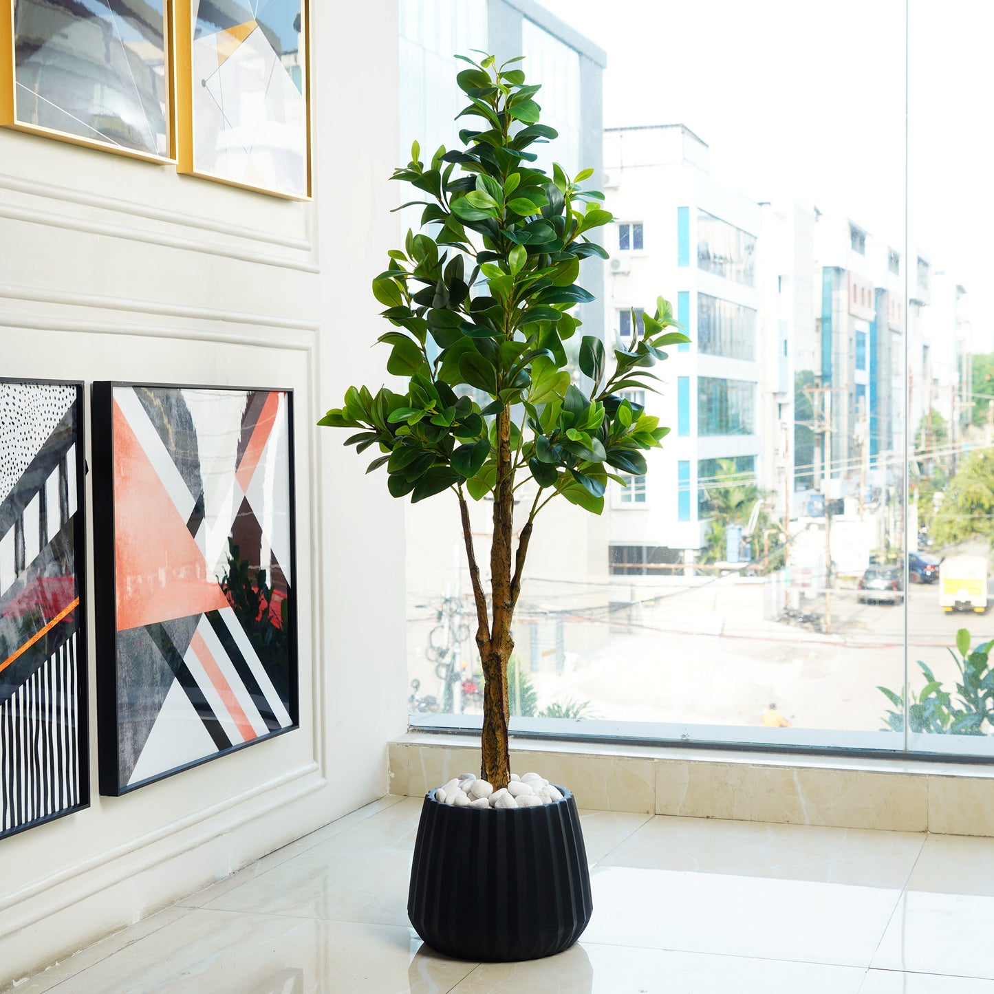 Artificial Trees/Plants Peaceful Retreat ~ 5 Feet Tall Artificial Peperomia Plant