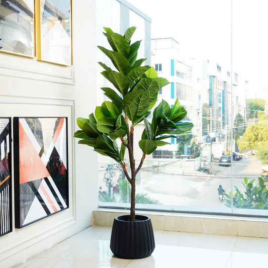 Artificial Trees/Plants The Tropical Euphoria - Artificial Rubber Plant ~ 5 Feet Tall - Style 2