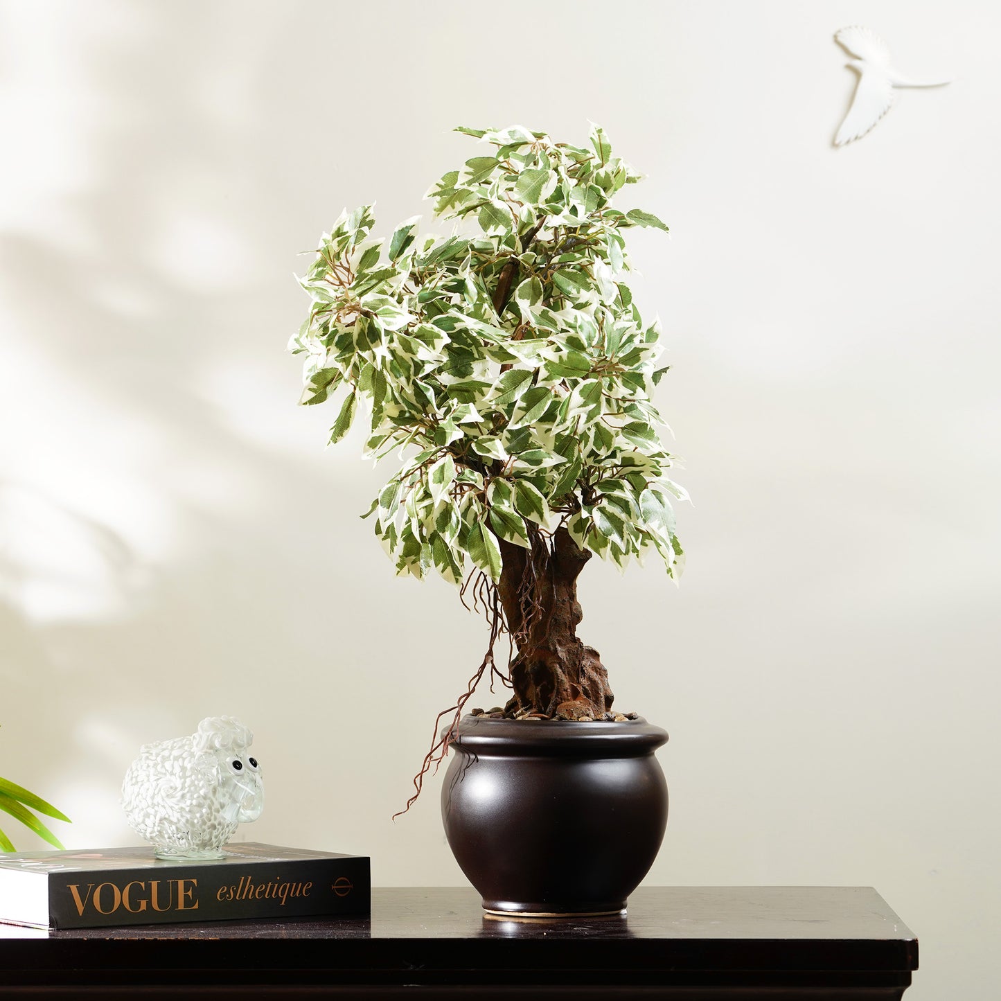 Artificial Trees/Plants Whispers of Nature - Artificial Ficus Plant ~ 2 Feet Tall