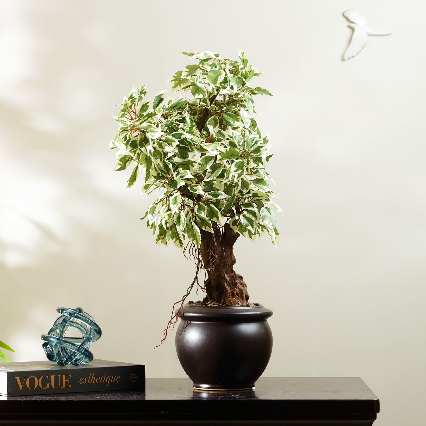 Artificial Trees/Plants Whispers of Nature - Artificial Ficus Plant ~ 2 Feet Tall