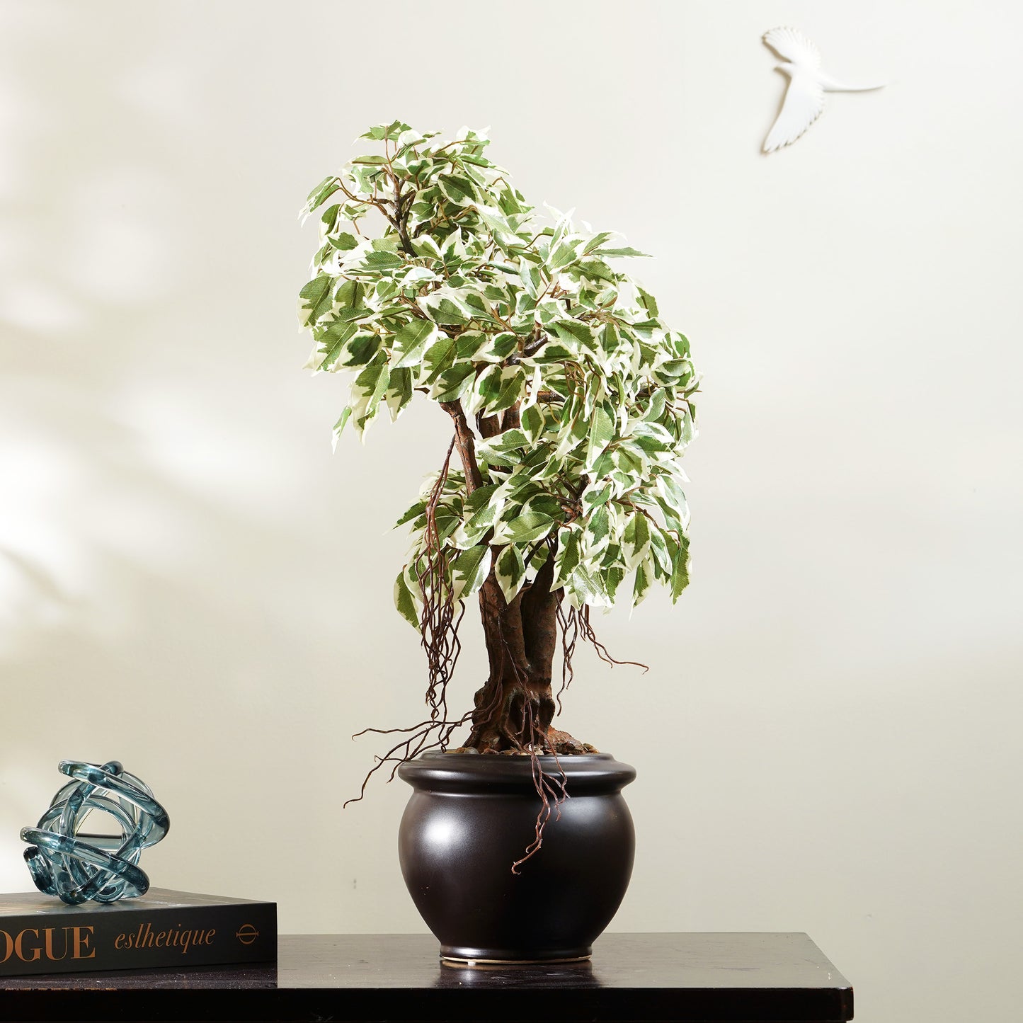 Artificial Trees/Plants Whispers of Nature - Artificial Ficus Plant ~ 2 Feet Tall