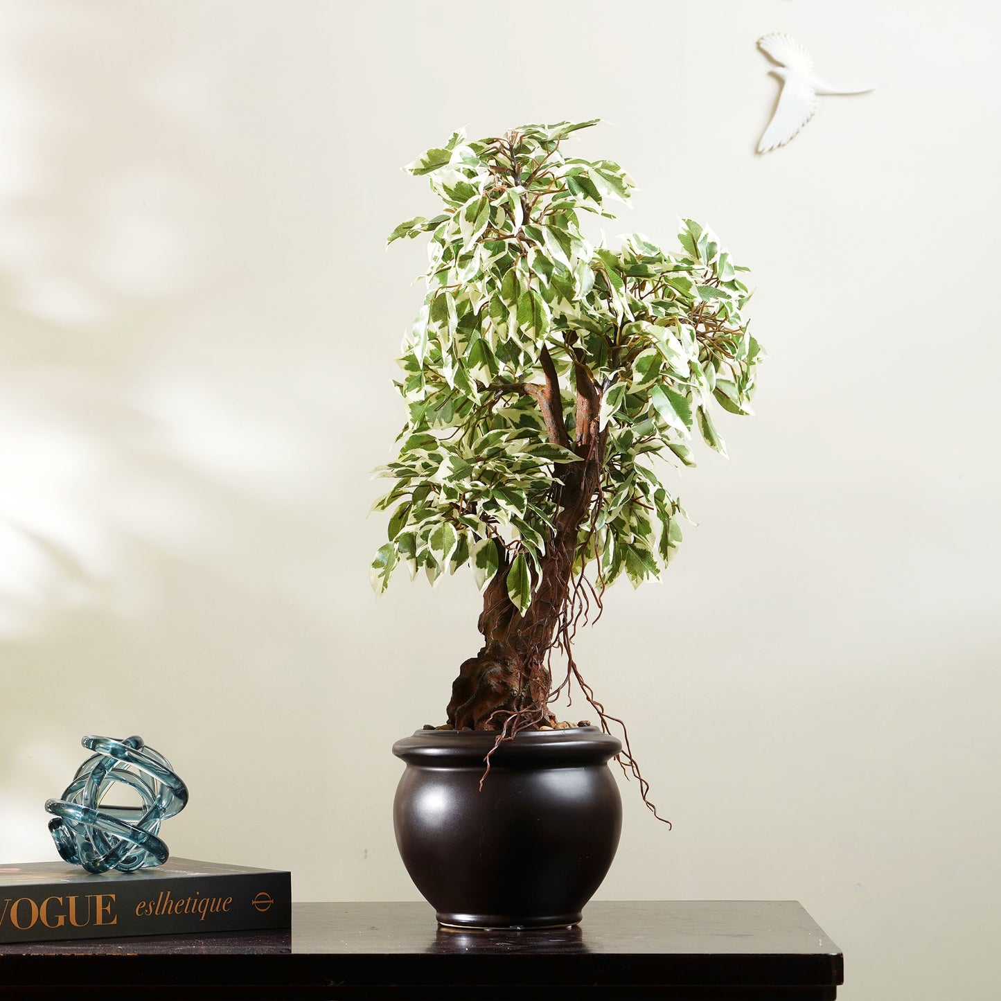 Artificial Trees/Plants Whispers of Nature - Artificial Ficus Plant ~ 2 Feet Tall