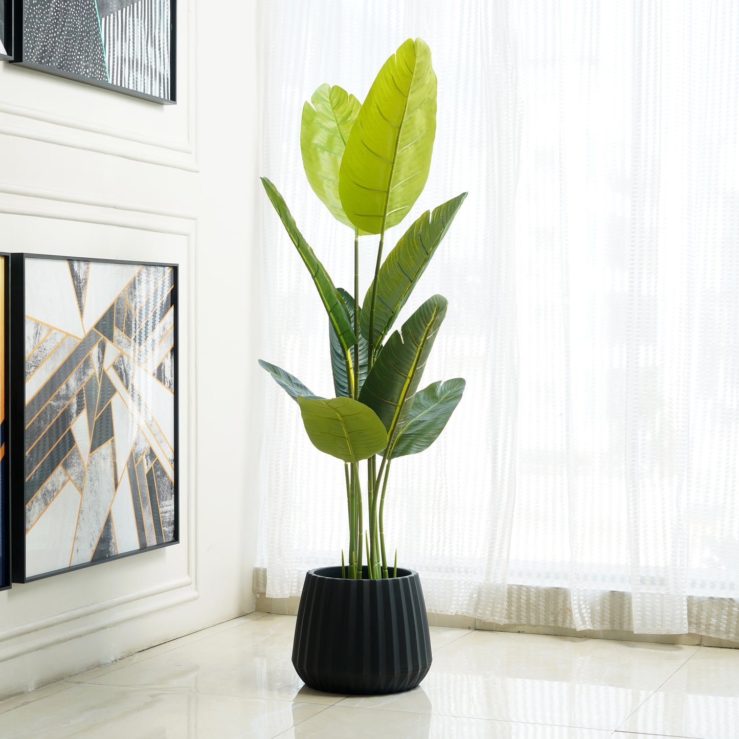 Artificial Trees/Plants Tropical Splendor - Banana Plant ~ 4 Feet Tall Artificial Tree