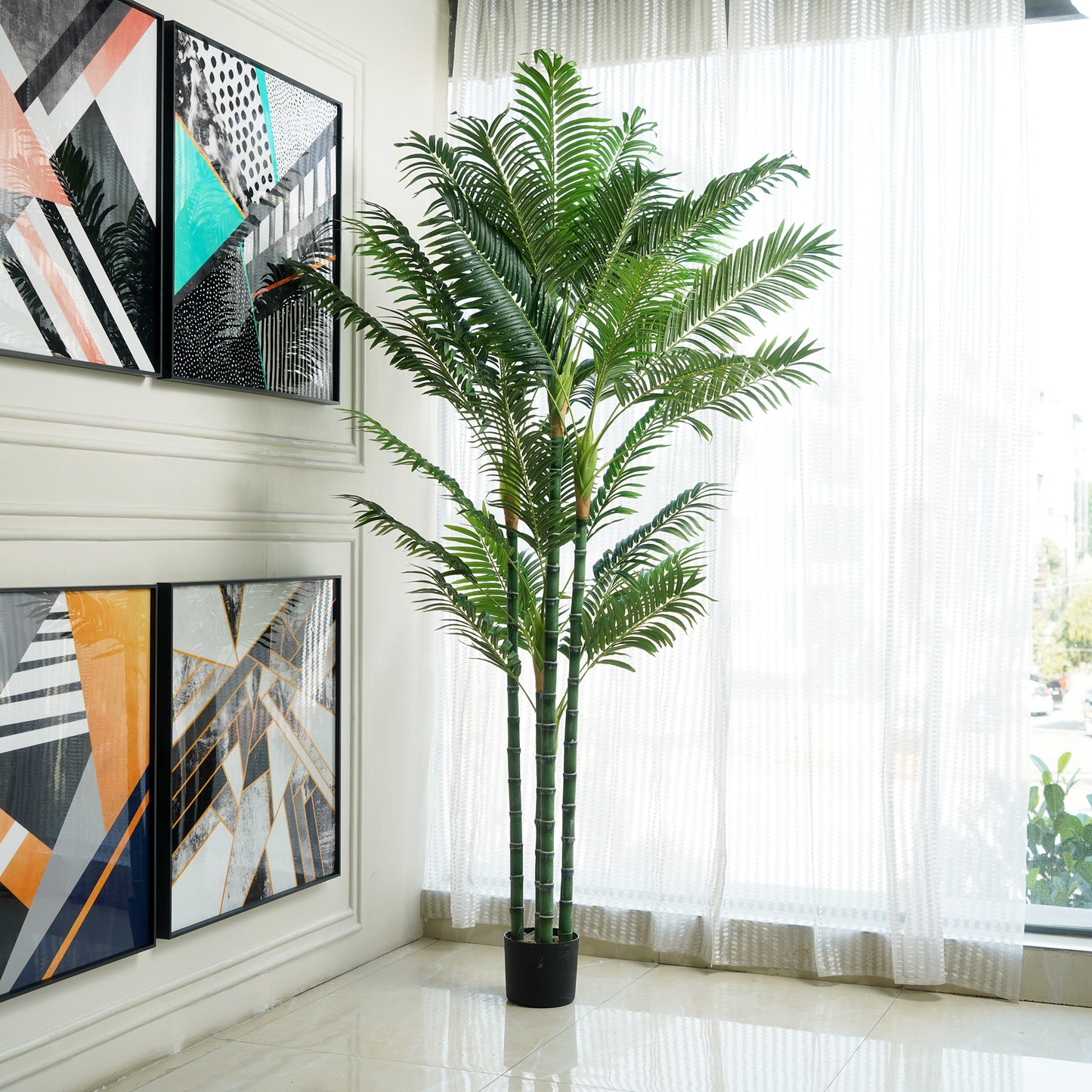 Artificial Trees/Plants Golden Elegance - Artificial Golden Palm Plant ~ 6.5 Feet Tall