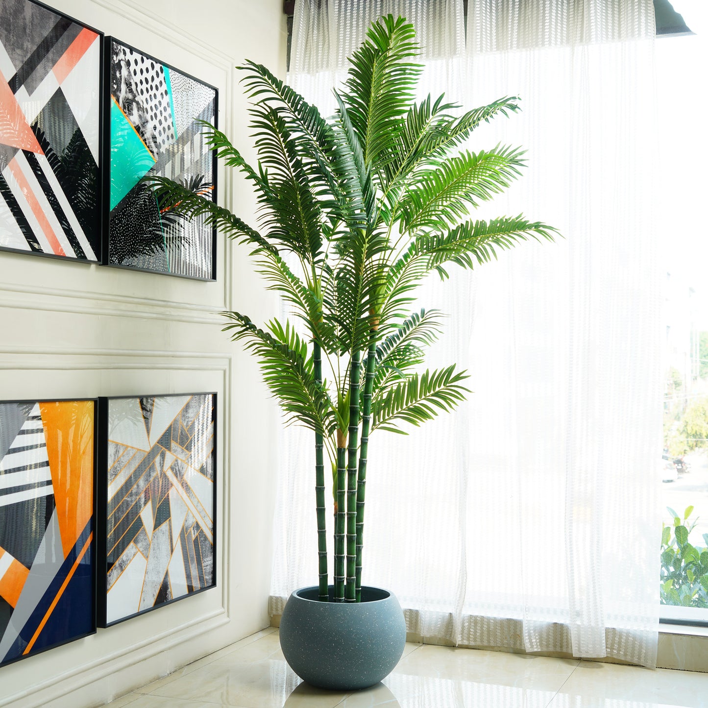 Artificial Trees/Plants Golden Elegance - Artificial Golden Palm Plant ~ 6.5 Feet Tall