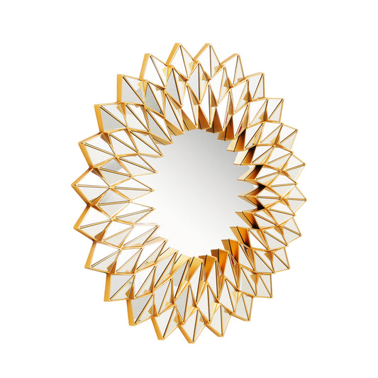 Wall Mirror Golden Daisy - Flower Shaped Gold Finish Wall Mirror ~ 3 feet Dia