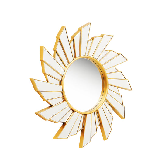 Wall Mirror Radiant Razzle - Zesty Sunburst Wall Mirror - Gold ~ 2.5 Feet Dia