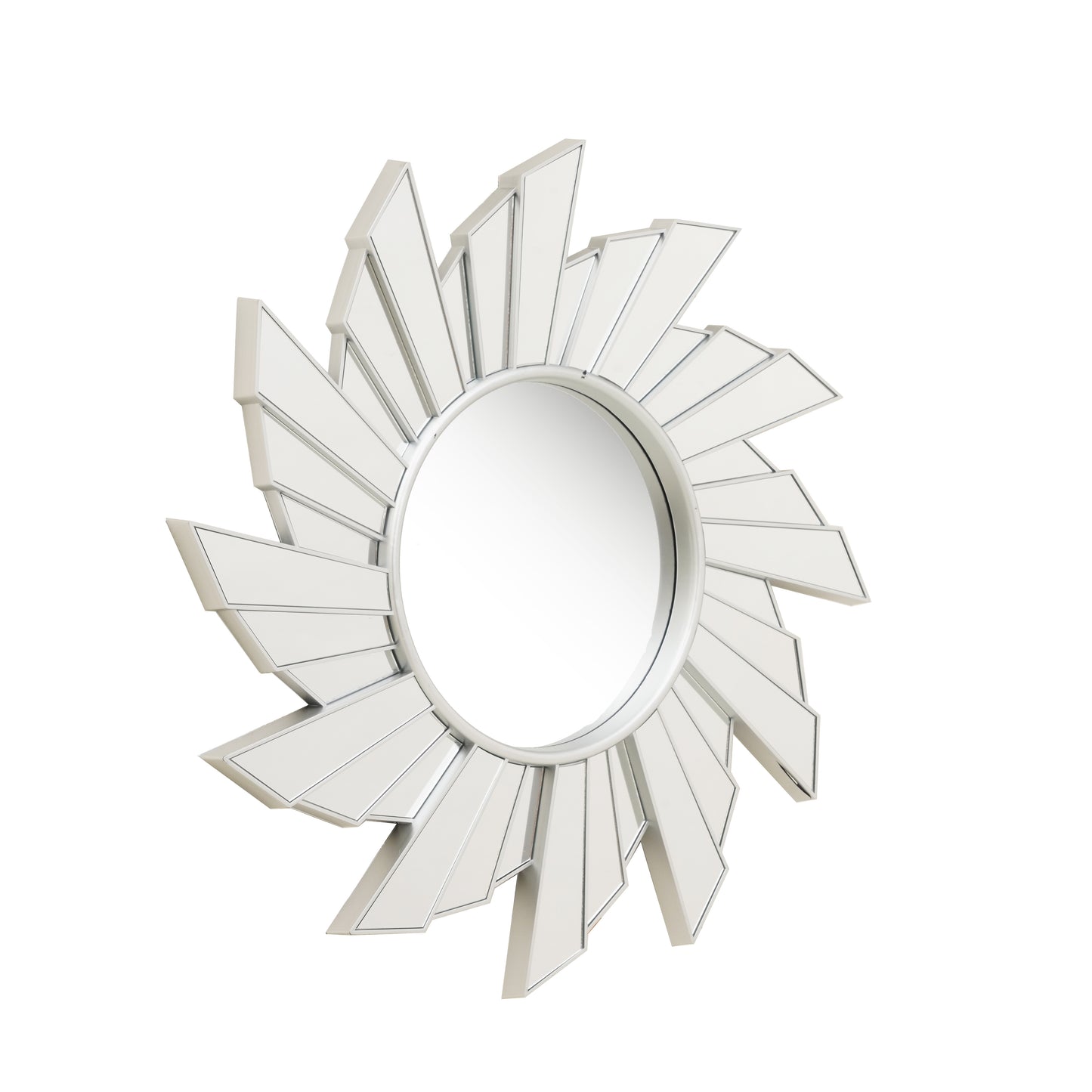 Wall Mirror Radiant Razzle - Zesty Sunburst Wall Mirror - Silver ~ 2.5 Feet Dia