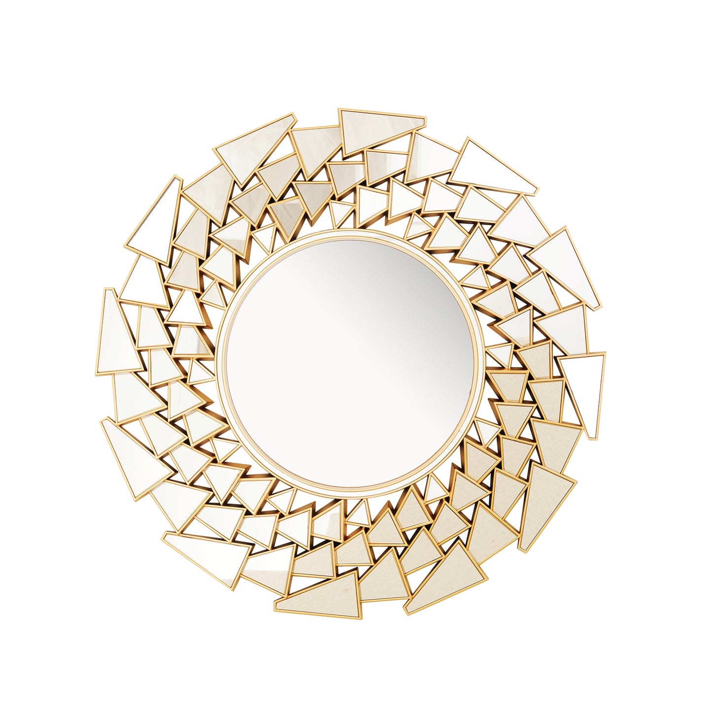 Wall Mirror Urban Odyssey - Gold Finish Decorative Wall Mirror ~ 3 feet Dia