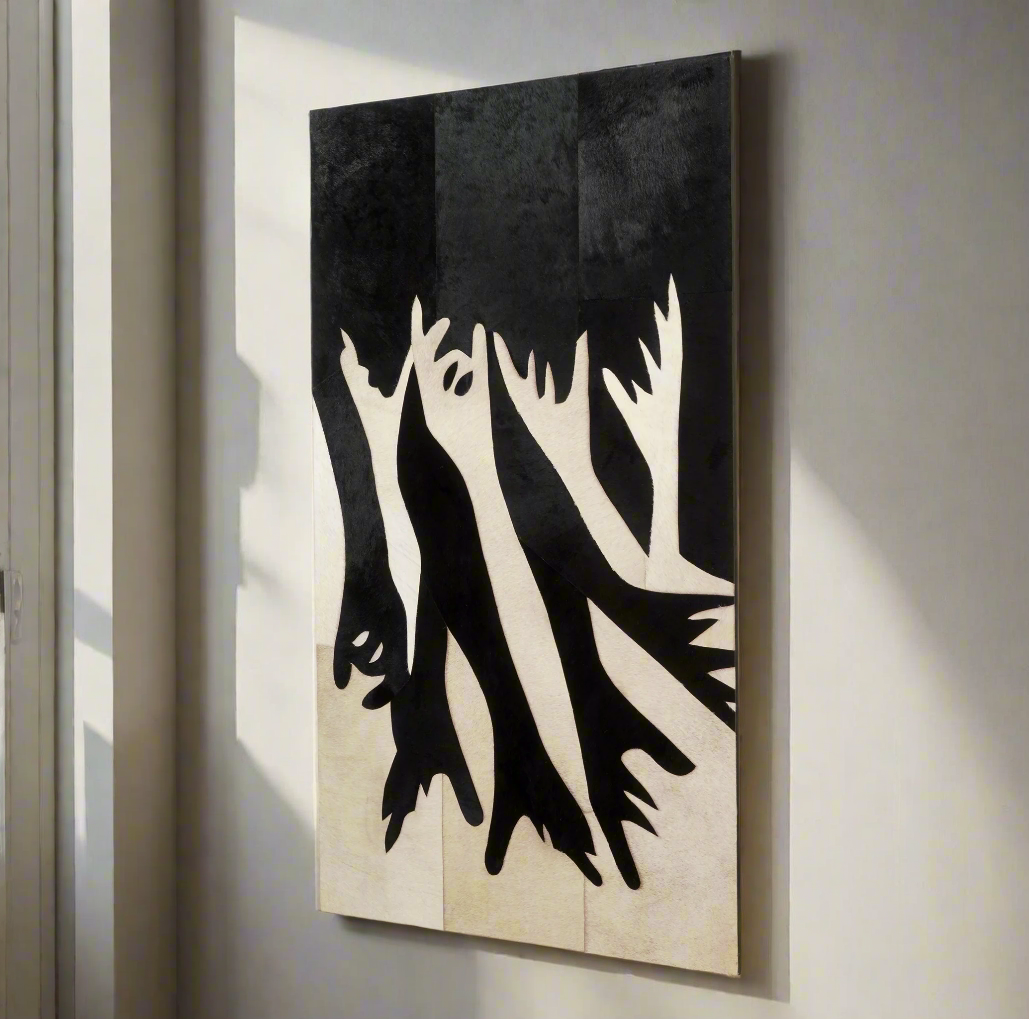 Premium Wall Art Reaching Beyond - Bovine Leather Wall Art (5 ft x 3 ft)