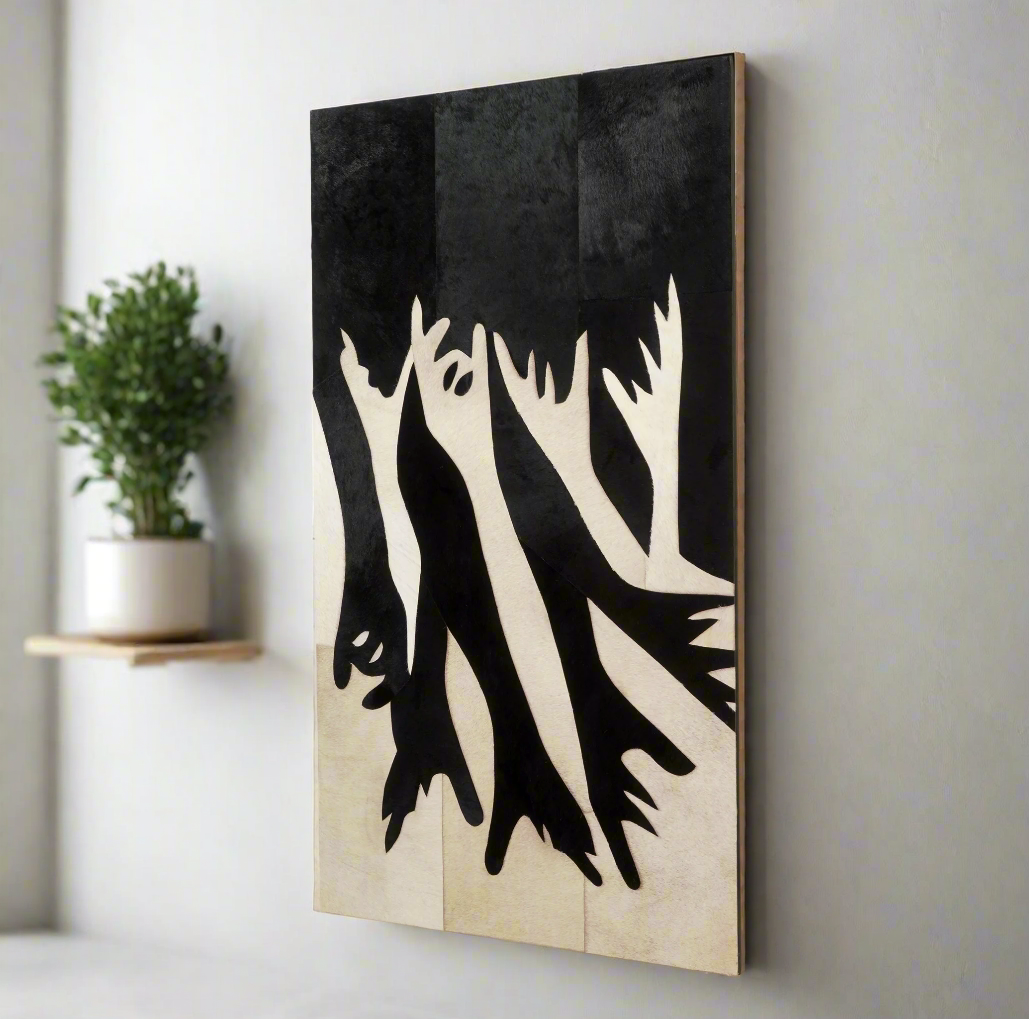 Premium Wall Art Reaching Beyond - Bovine Leather Wall Art (5 ft x 3 ft)