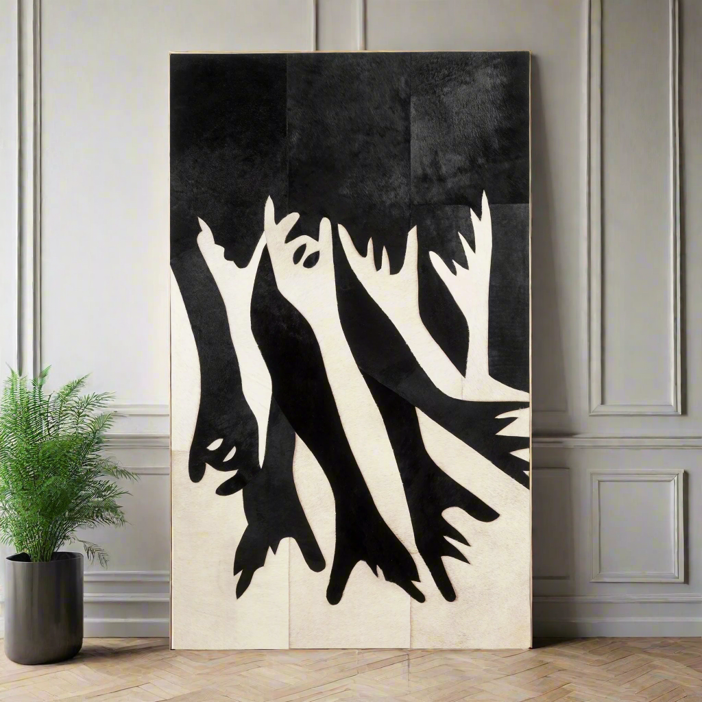 Premium Wall Art Reaching Beyond - Bovine Leather Wall Art (5 ft x 3 ft)