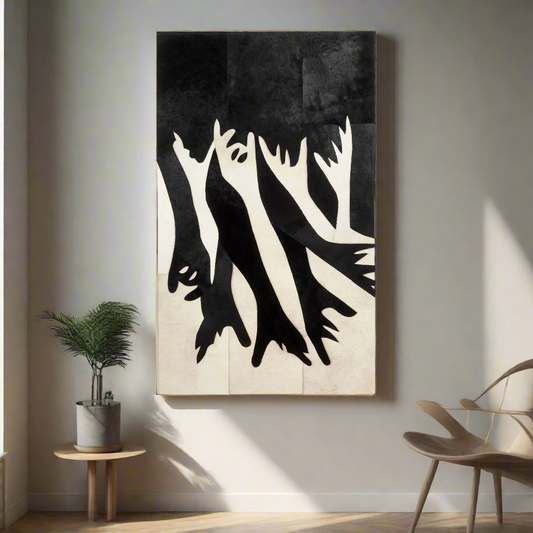Premium Wall Art Reaching Beyond - Bovine Leather Wall Art (5 ft x 3 ft)