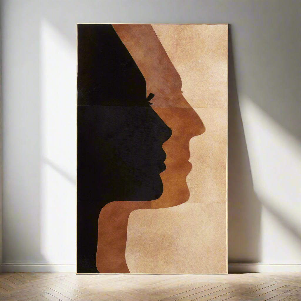 Shadowed Souls - Bovine Leather Wall Art (5 ft x 3 ft)