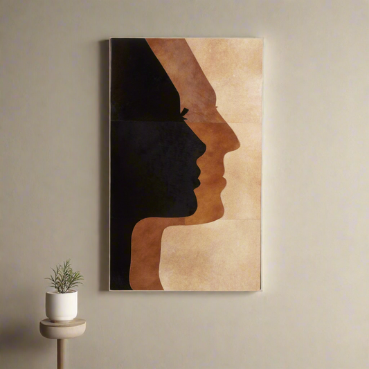 Shadowed Souls - Bovine Leather Wall Art (5 ft x 3 ft)