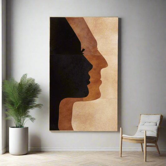 Shadowed Souls - Bovine Leather Wall Art (5 ft x 3 ft)