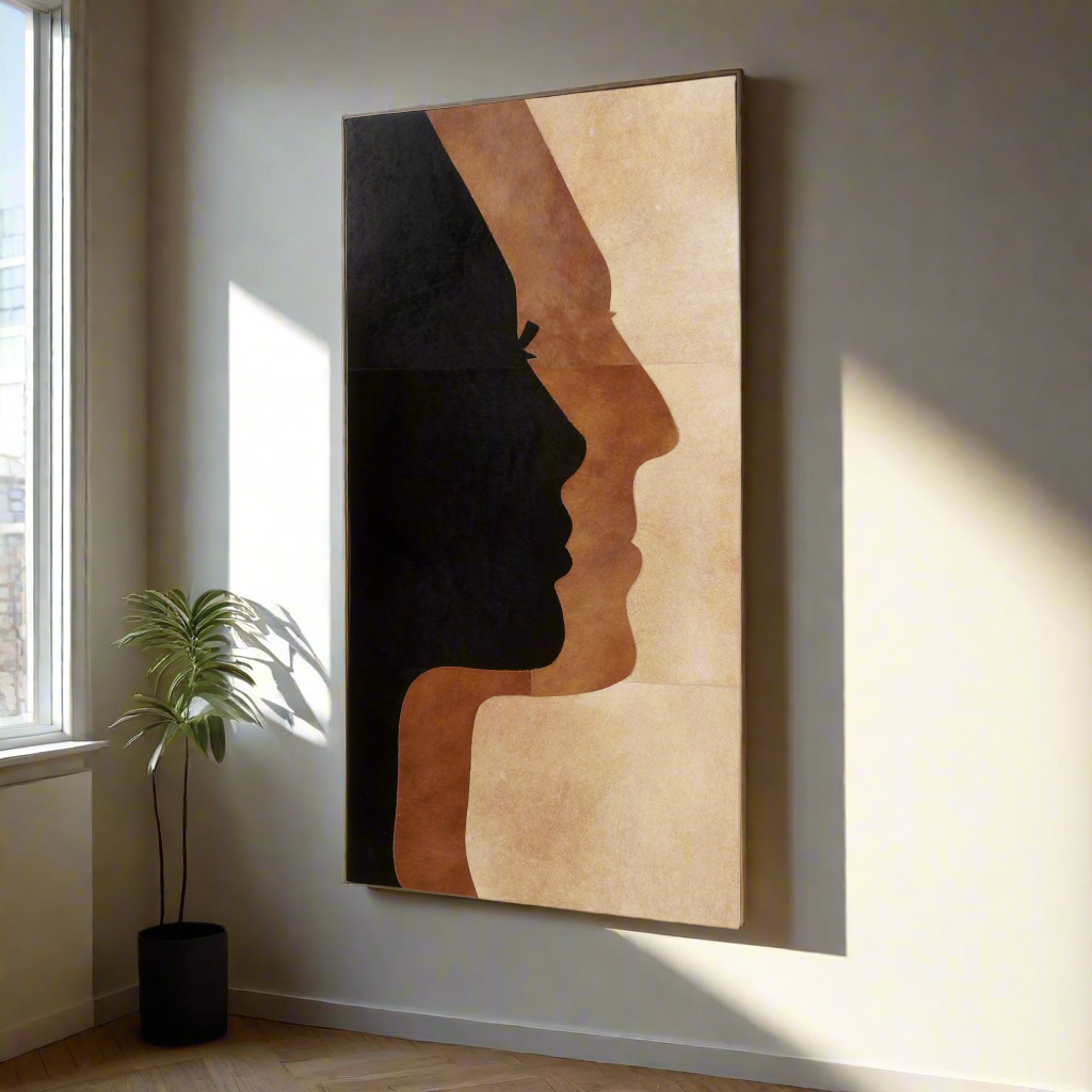 Shadowed Souls - Bovine Leather Wall Art (5 ft x 3 ft)