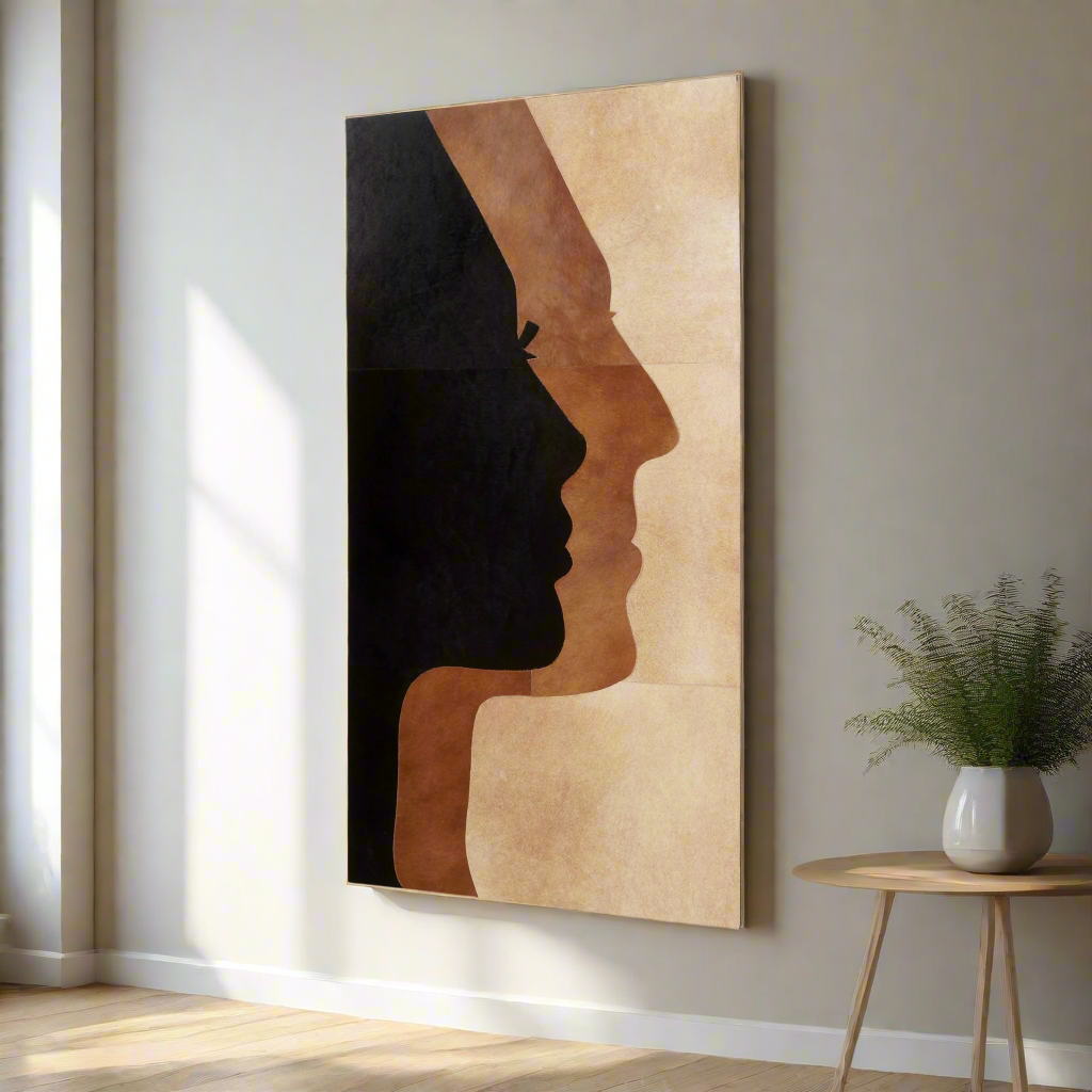 Shadowed Souls - Bovine Leather Wall Art (5 ft x 3 ft)