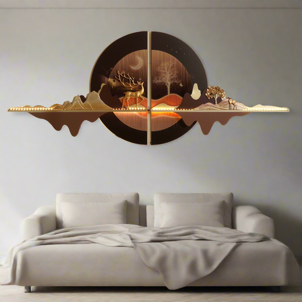 Aureal - Nature & Deer Themed Premium Wall Art ~ 6 feet long