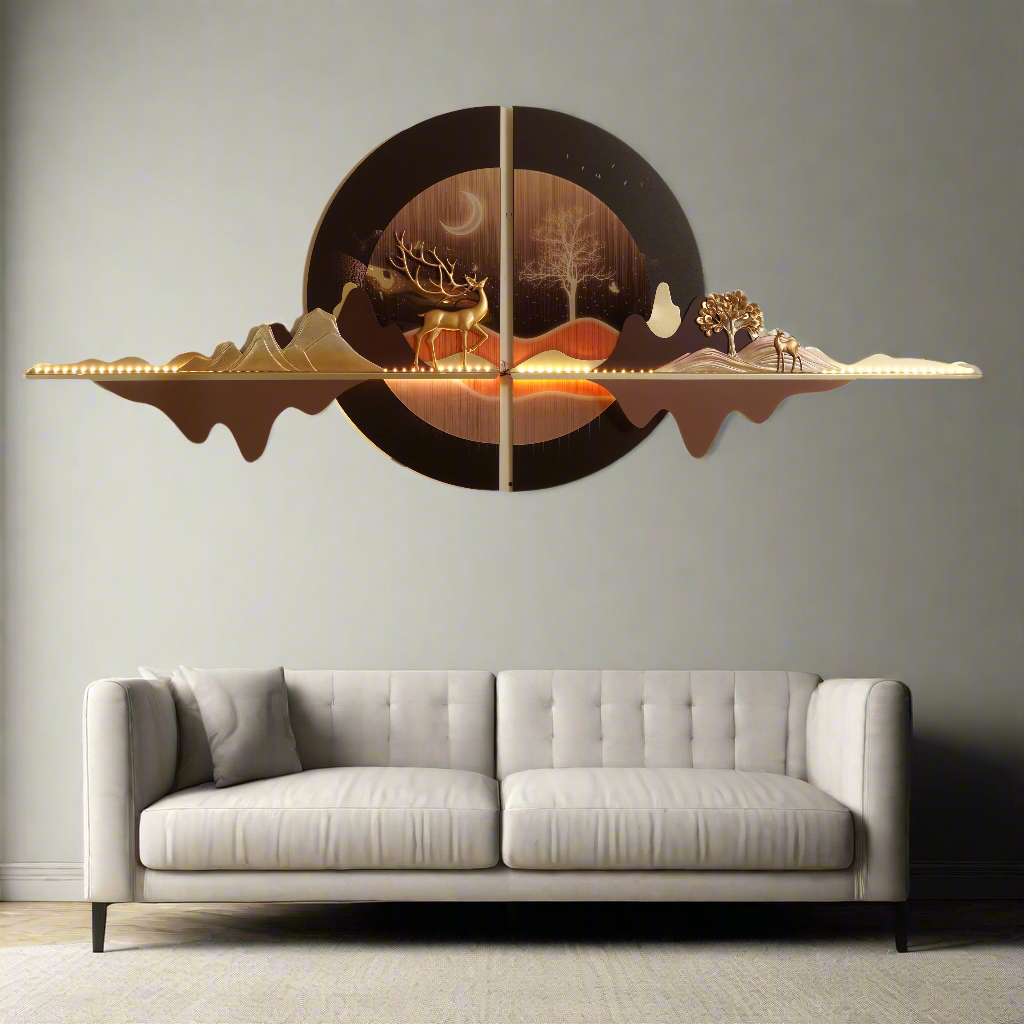 Aureal - Nature & Deer Themed Premium Wall Art ~ 6 feet long