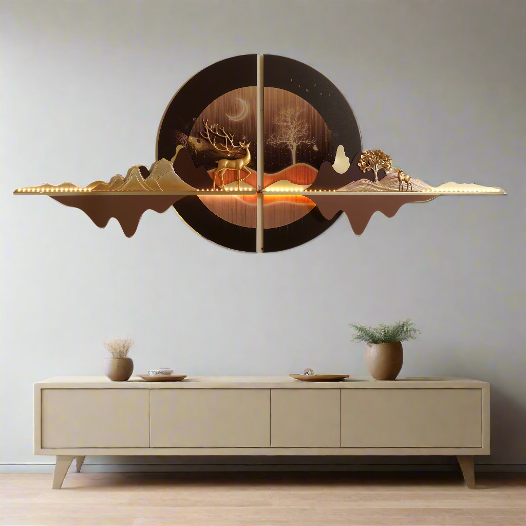 Aureal - Nature & Deer Themed Premium Wall Art ~ 6 feet long