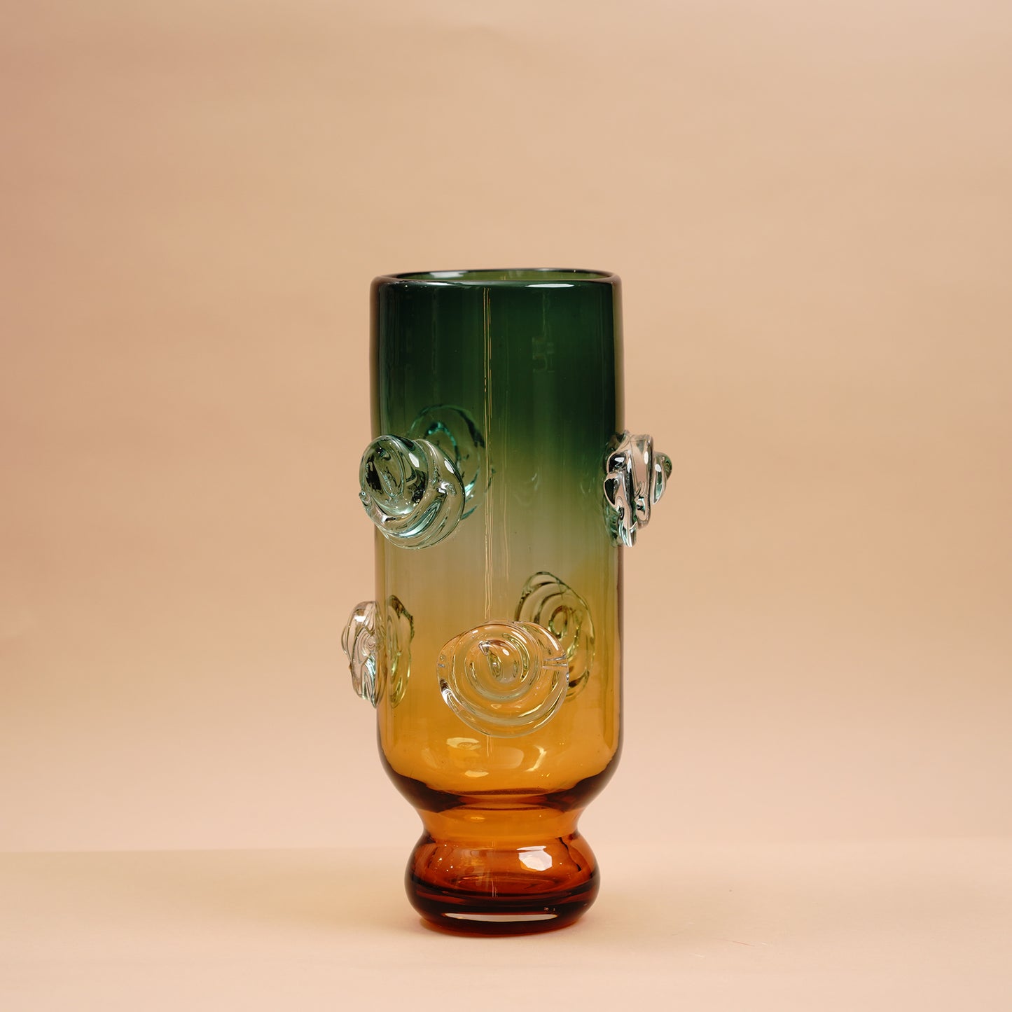 Table Vase Sunlit Meadow - Yellow & Green Glass Table Vase