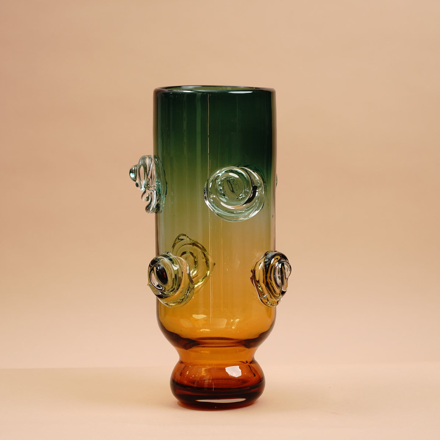 Table Vase Sunlit Meadow - Yellow & Green Glass Table Vase