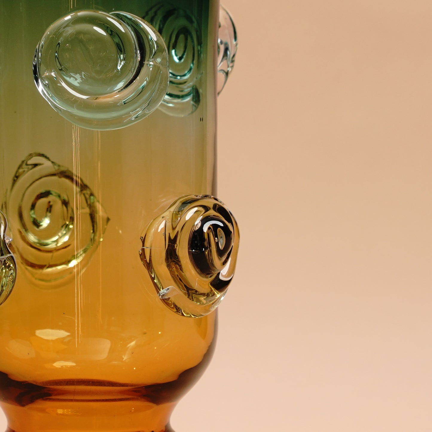 Table Vase Sunlit Meadow - Yellow & Green Glass Table Vase