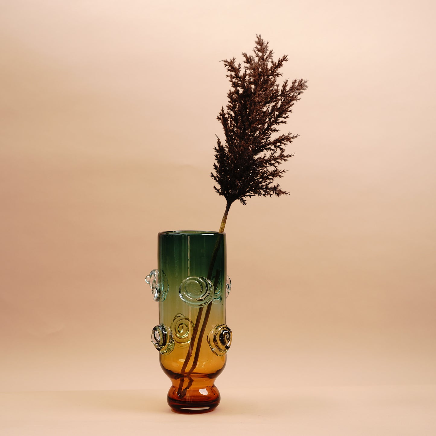 Table Vase Sunlit Meadow - Yellow & Green Glass Table Vase