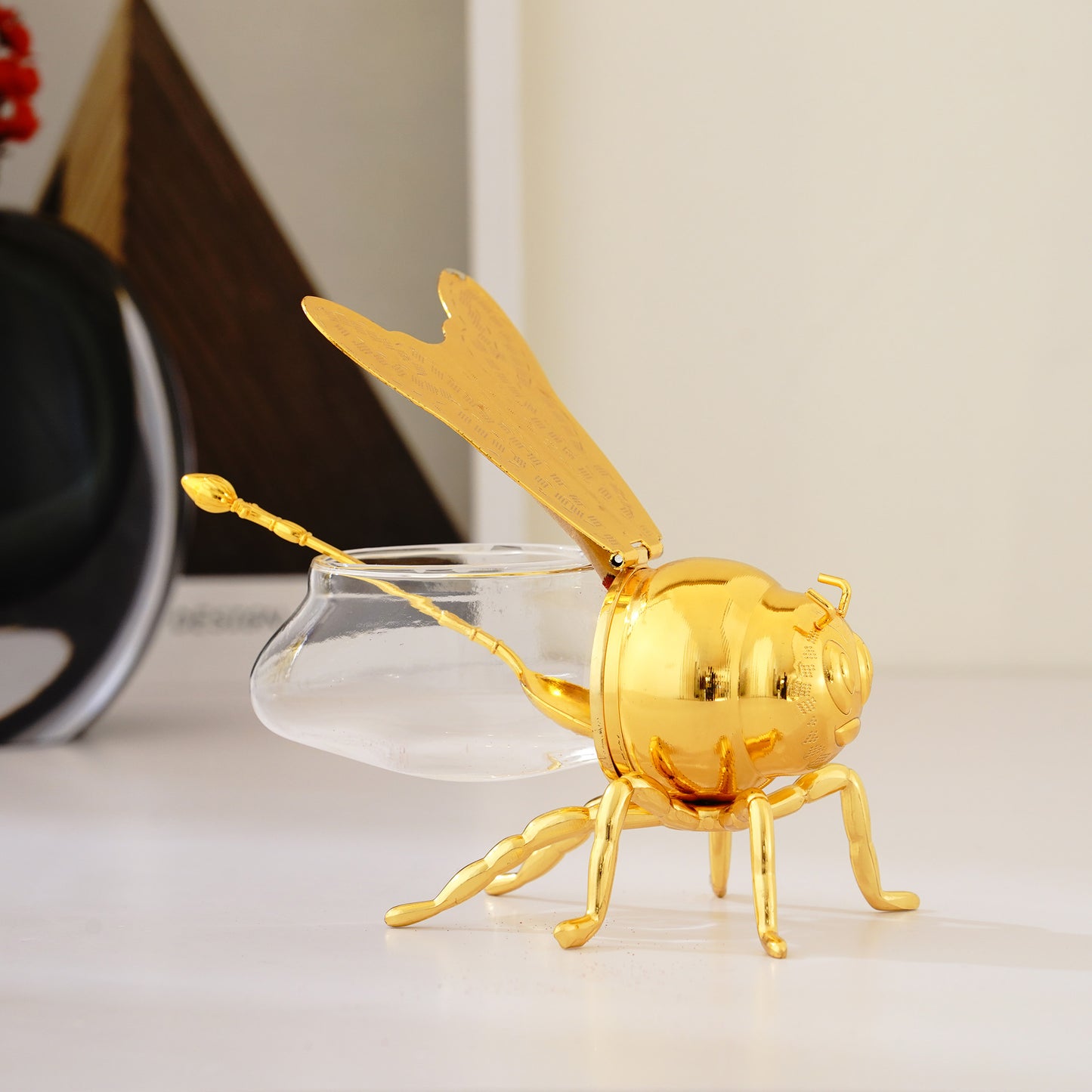 Buzzing Bliss - Bee Shaped Storage Container and Serveware - Gold