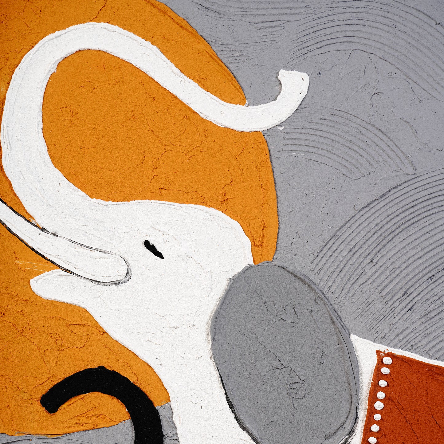 Handmade Oil Paintings Everlasting Embrace - Elephant Themed Textured Handmade Oil Painting (~ 3 ft x 2 ft)