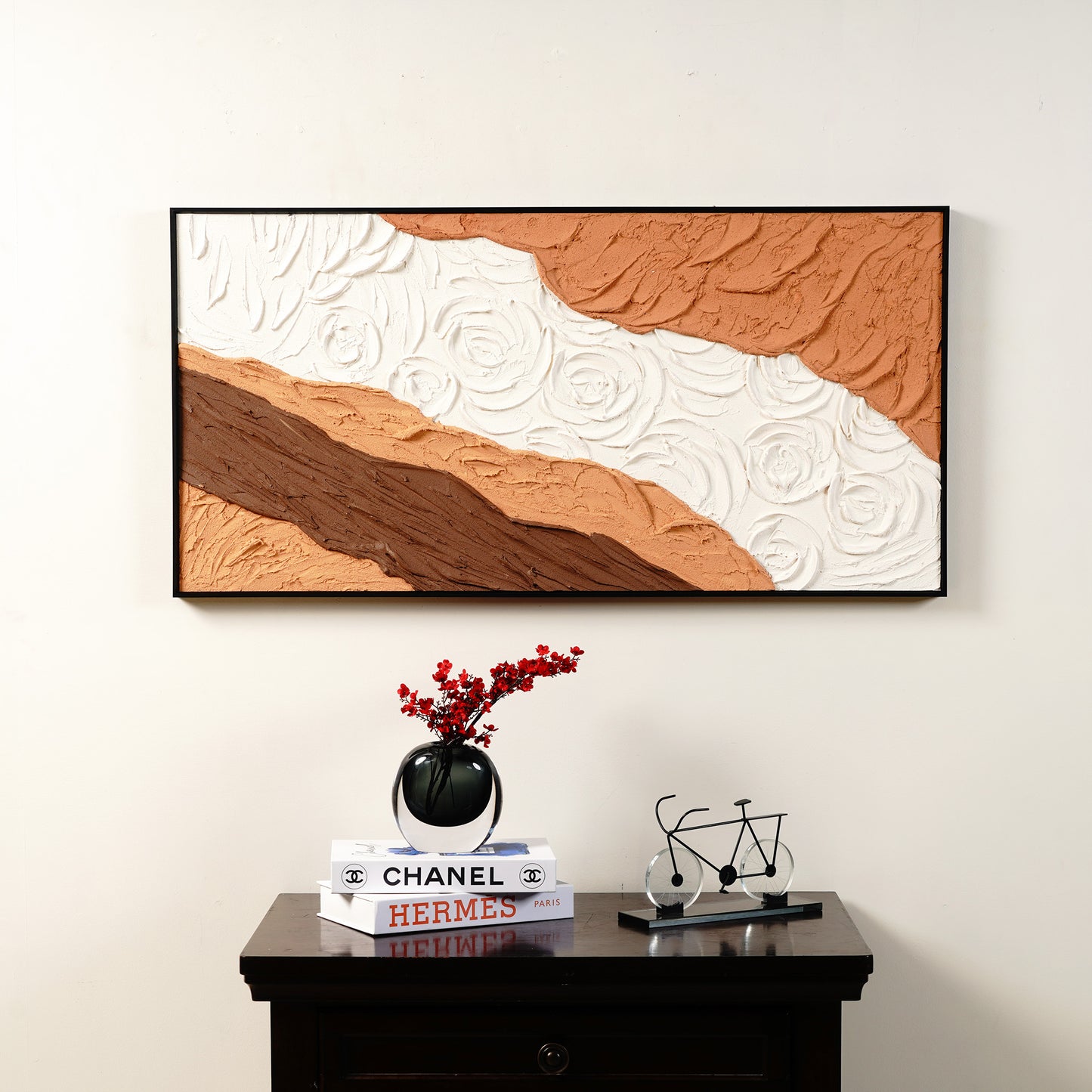 Handmade Oil Paintings Tidal Traces - Textured Handmade Oil Painting - Style 1 (~ 1.5 ft x 3.5 ft)