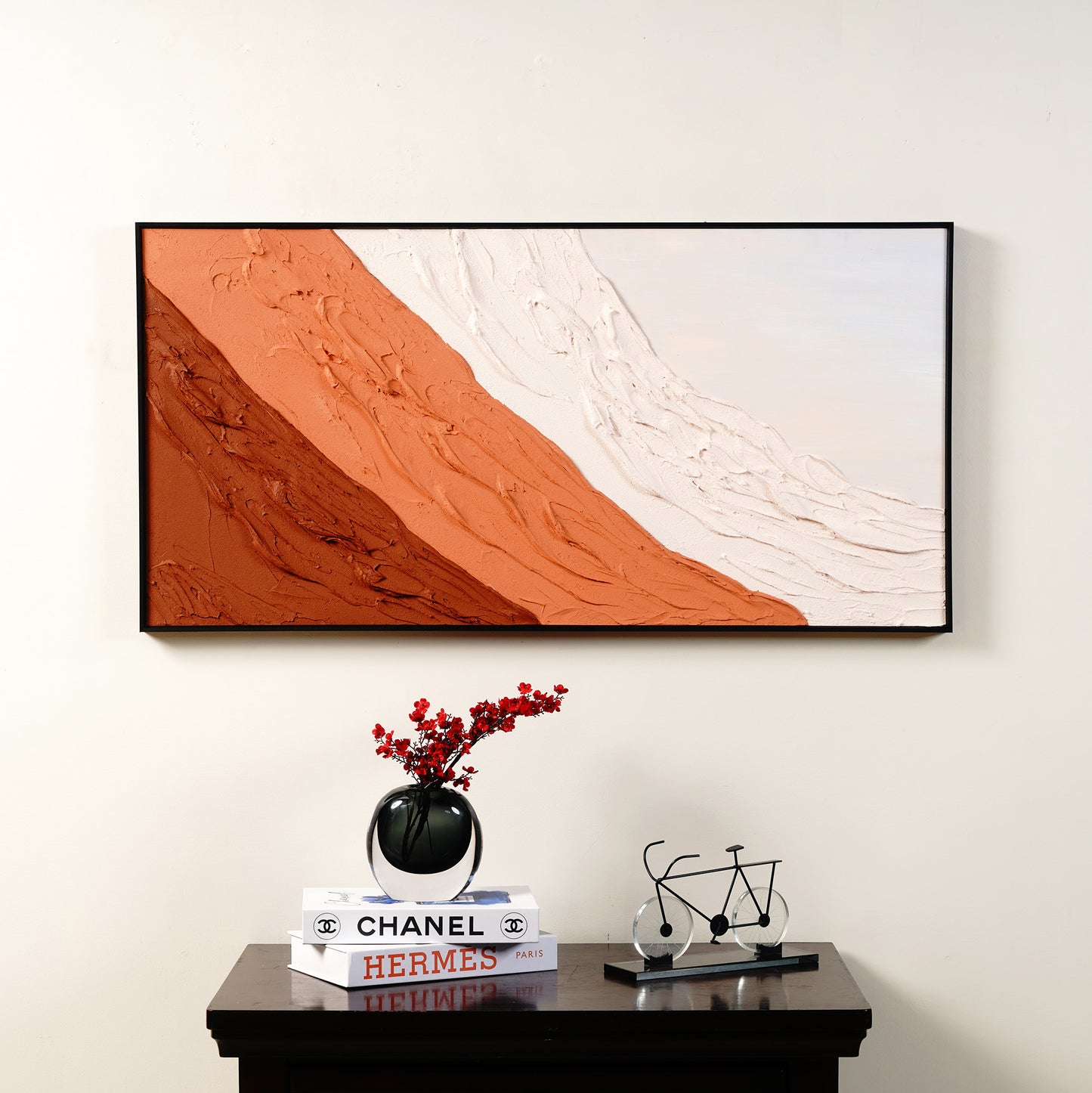 Handmade Oil Paintings Tidal Traces - Textured Handmade Oil Painting - Style 1 (~ 1.5 ft x 3.5 ft)