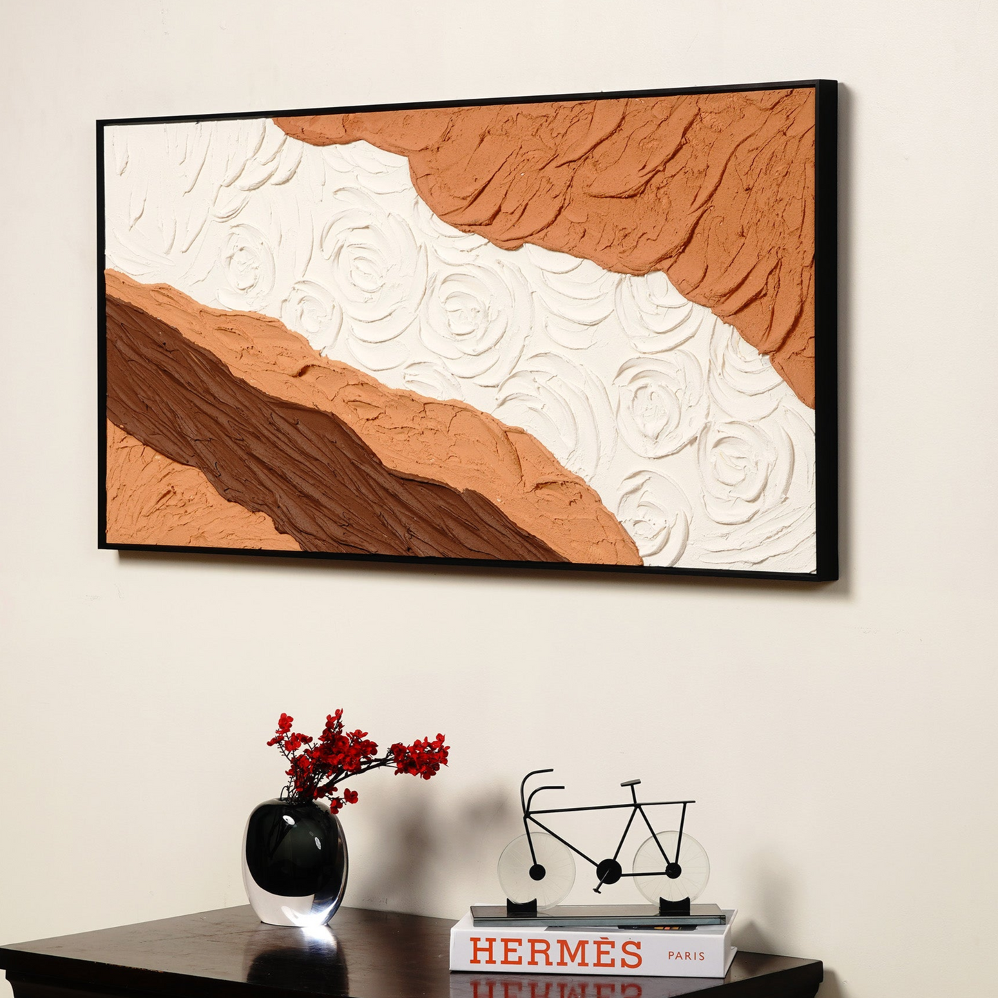 Tidal Traces - Textured Handmade Oil Painting - Style 2 (~ 1.5 ft x 3.5 ft)