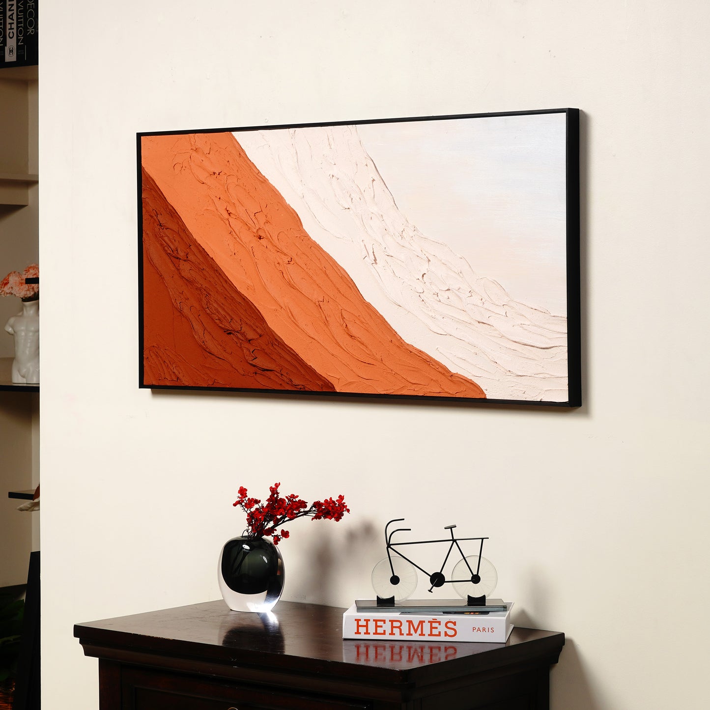 Handmade Oil Paintings Tidal Traces - Textured Handmade Oil Painting - Style 1 (~ 1.5 ft x 3.5 ft)