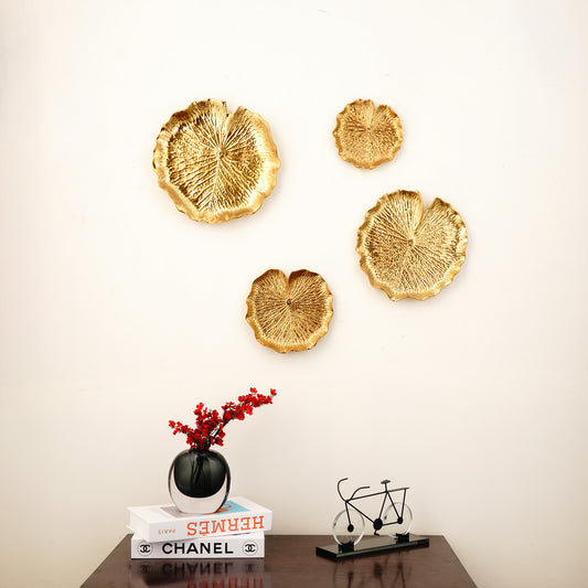 Wall Mounts & Accents Aurelia Petal - Golden Colour Ceramic Wall Mount Decor (Set of 4)