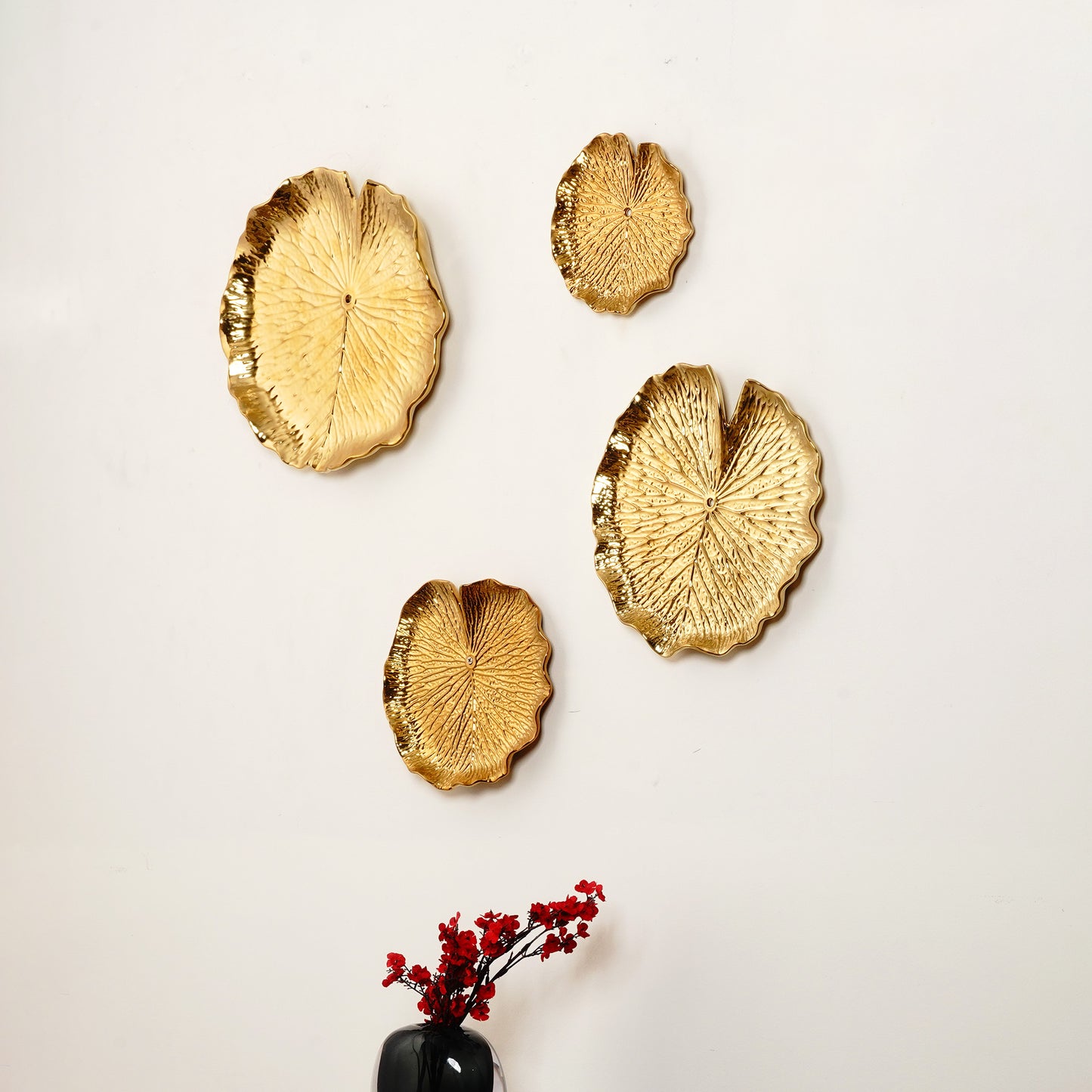 Wall Mounts & Accents Aurelia Petal - Golden Colour Ceramic Wall Mount Decor (Set of 4)