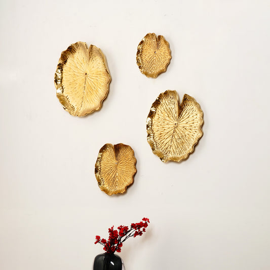 Wall Mounts & Accents Aurelia Petal - Golden Colour Ceramic Wall Mount Decor (Set of 4)