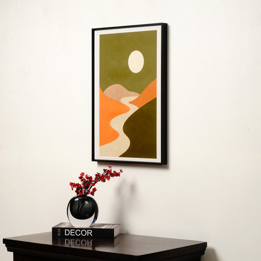 crystal porcelain wall arts Boundless Terrain - Glass Framed Canvas Print Wall Art - Style 2 (~ 2 ft x 1.5 ft)