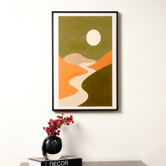 crystal porcelain wall arts Boundless Terrain - Glass Framed Canvas Print Wall Art - Style 2 (~ 2 ft x 1.5 ft)