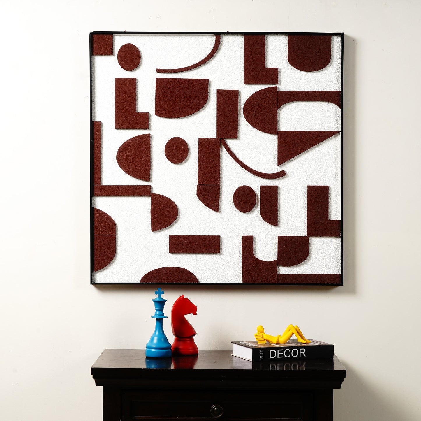 Premium Wall Art Geometry of Thought - Sandstone Textured Premium Wall Art (~ 3 ft x 3 ft)