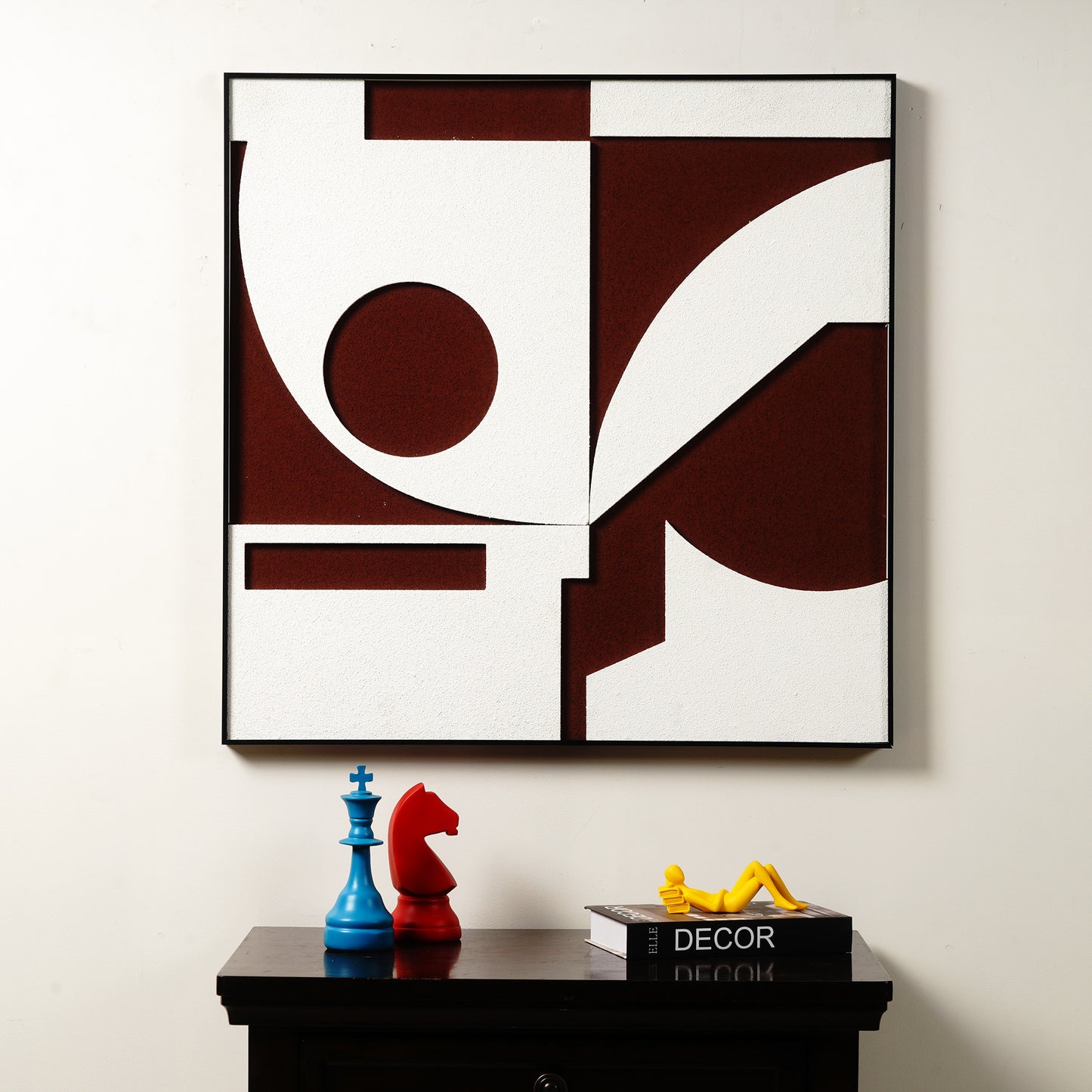 Premium Wall Art Geometry of Thought - Sandstone Textured Premium Wall Art (~ 3 ft x 3 ft)