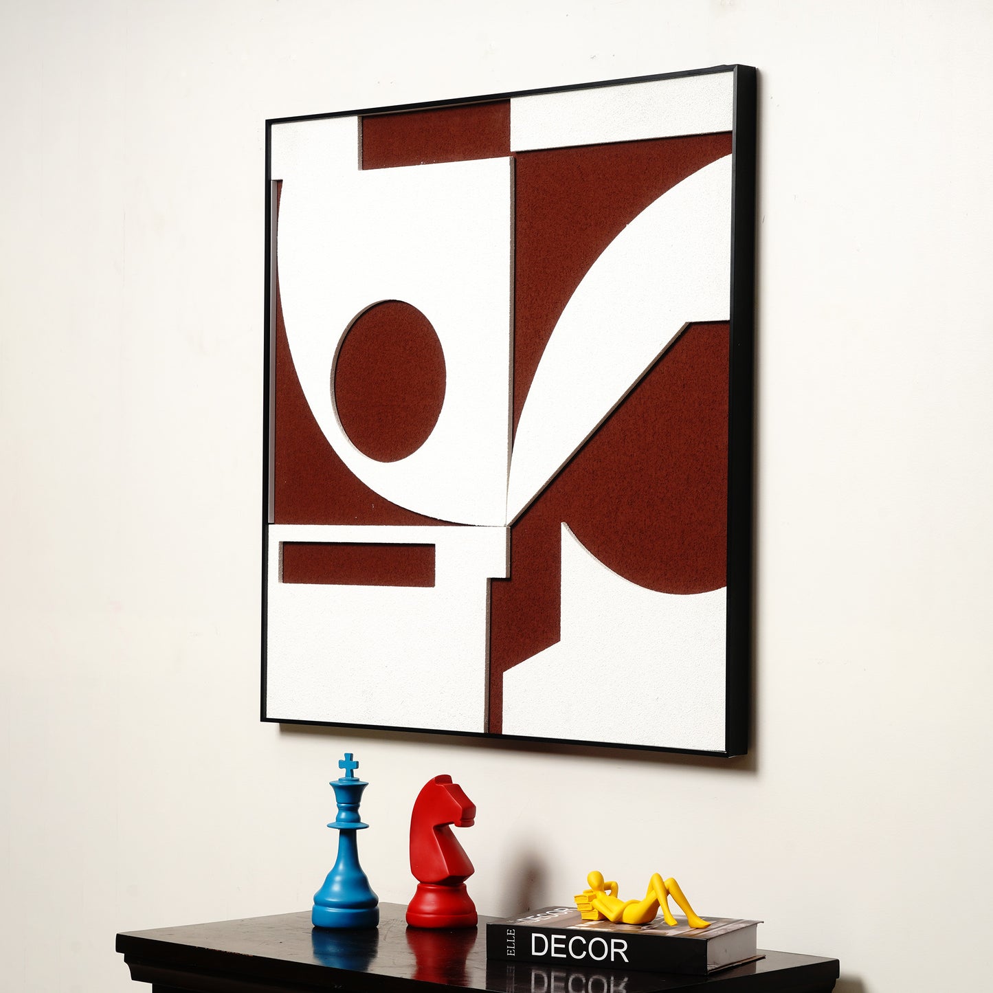 Premium Wall Art Geometry of Thought - Sandstone Textured Premium Wall Art (~ 3 ft x 3 ft)