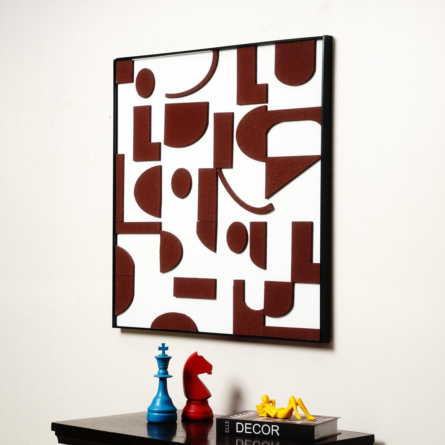 Premium Wall Art Geometry of Thought - Sandstone Textured Premium Wall Art (~ 3 ft x 3 ft)