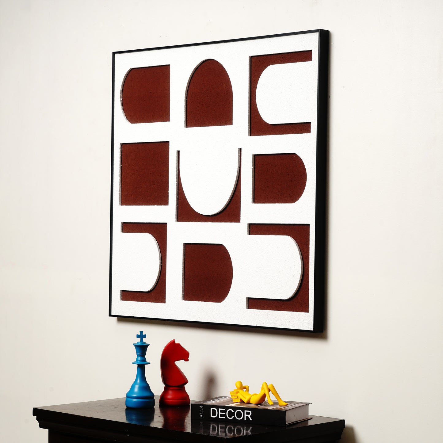 Premium Wall Art Geometry of Thought - Sandstone Textured Premium Wall Art (~ 3 ft x 3 ft)