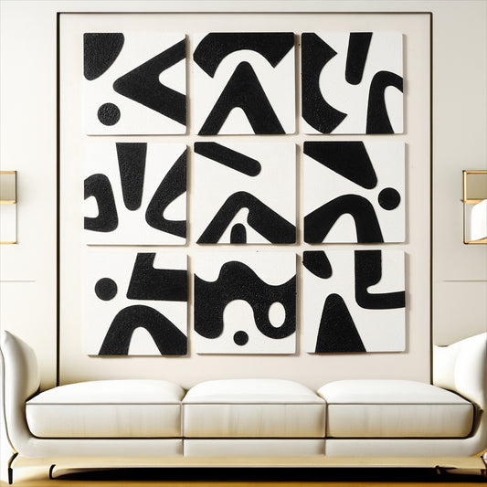 Wall Mounts & Accents Fragments of Feelings - Wall Mount Decor (Set of 9) - Black & White