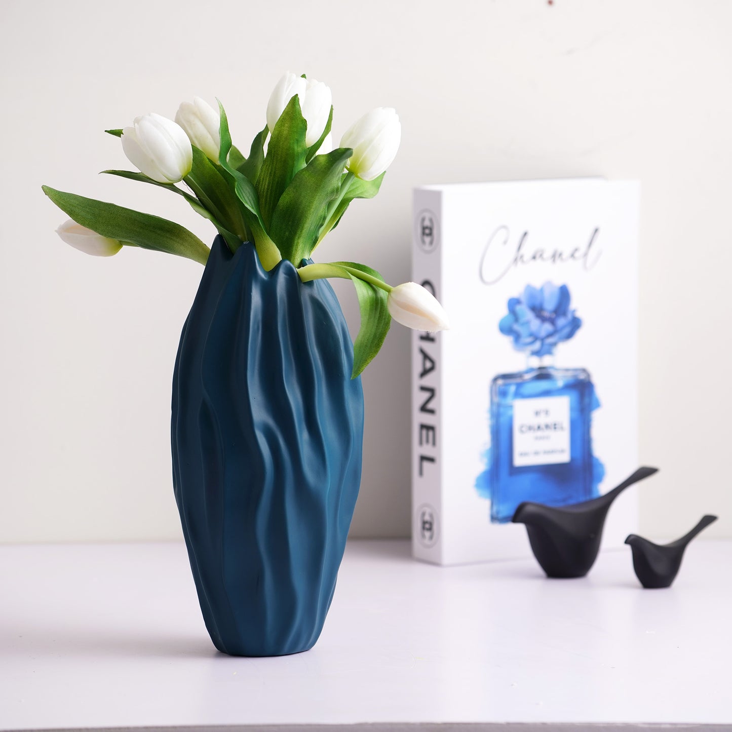 Table Vase Deep Whirl - Blue Table Vase