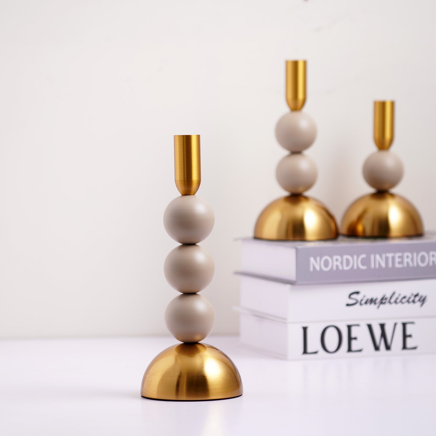 Candle Holder Lumière Poise - Metal Candle Holders (Set of 3)