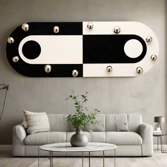 Polarity - Modern Geometric Leather & Velvet Premium Wall Art